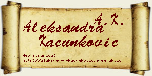 Aleksandra Kačunković vizit kartica
